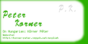 peter korner business card